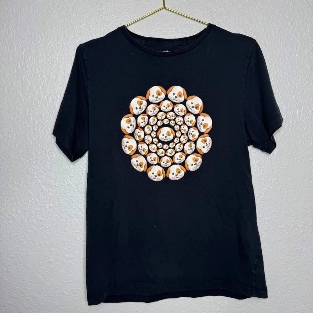 Rare Apple HQ Kaleidoscope dog Black t-shirt‎ Medium